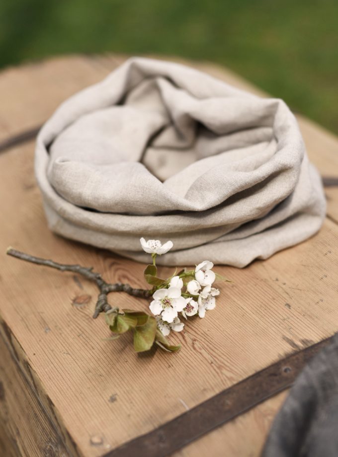 Lniany komin, lekki uniwersalny szal tuba