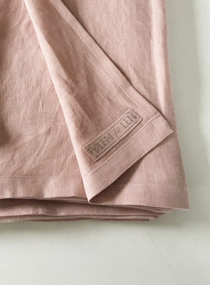 Lniany ręcznik do kąpieli - pudrowy róż