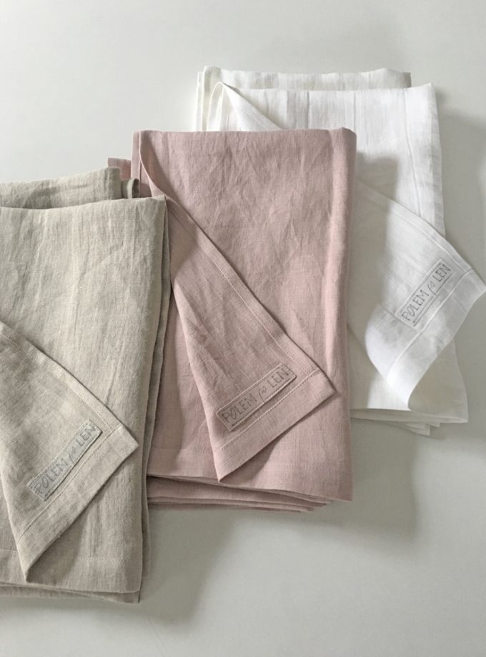 Lniany ręcznik do kąpieli - pudrowy róż
