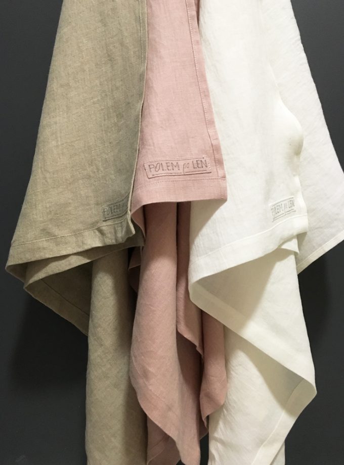 Lniany ręcznik do kąpieli - pudrowy róż