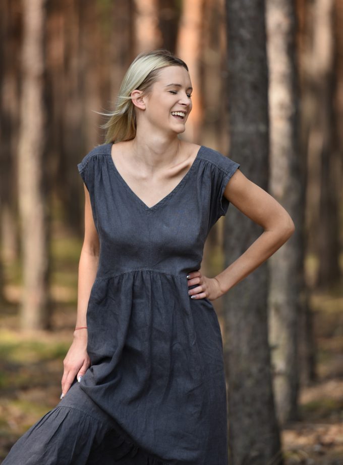 Lniana długa sukienka Marti