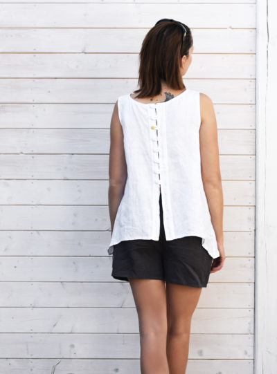 lniana koszulka biała