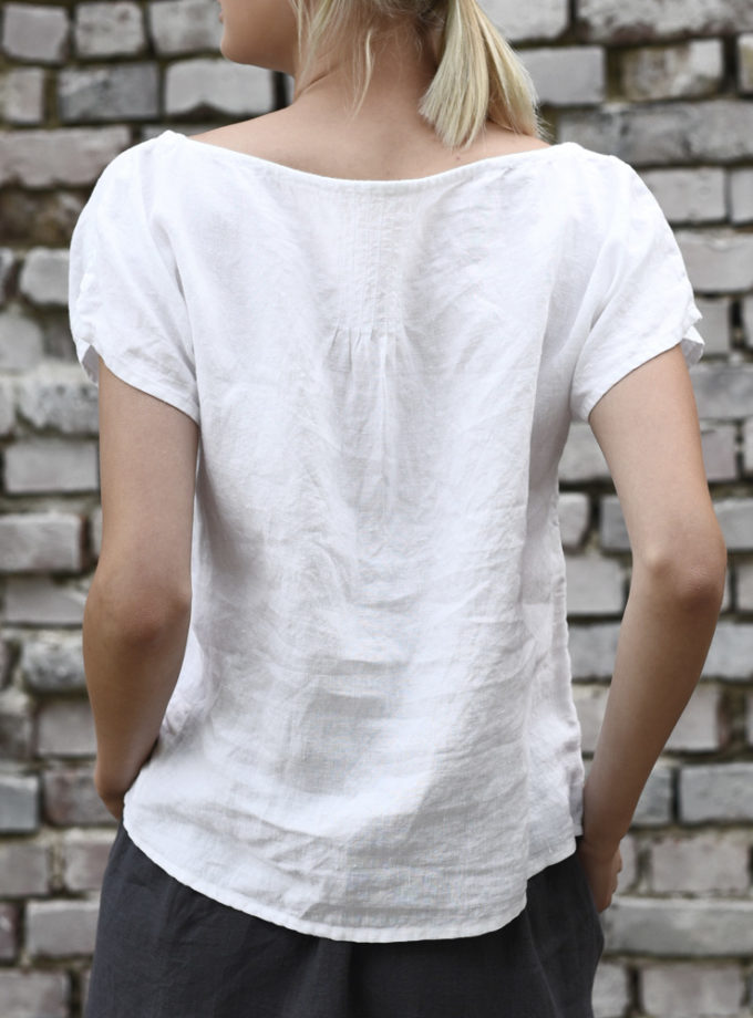 Lniana bluzka z krótkim rękawem Oliv