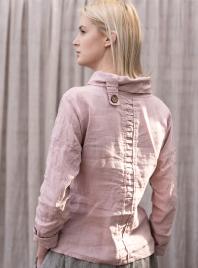 lniana bluzka z guzikiem