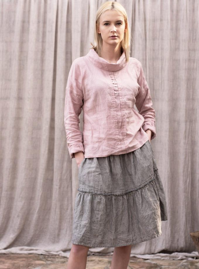 Lniana bluzka Kostkowa