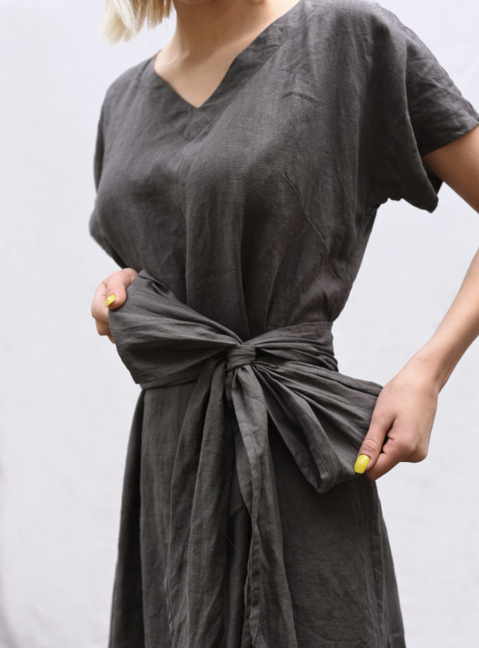 Lniany szeroki pasek