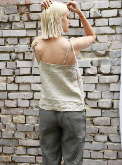 lniana bluzka na ramiączkach