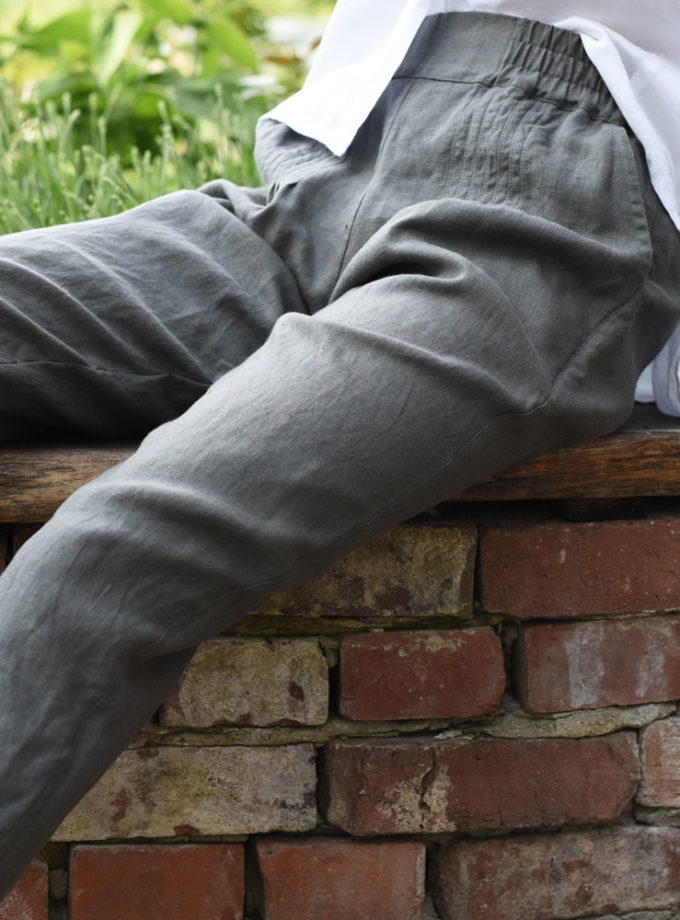 Spodnie Cygaro z grubszego lnu