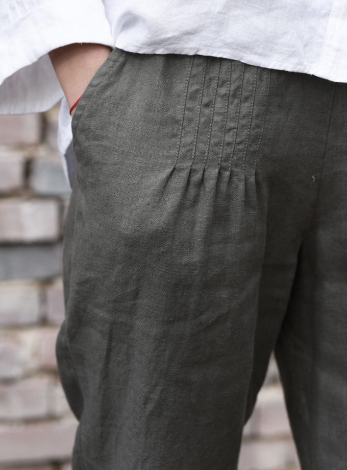 Spodnie Cygaro z grubszego lnu
