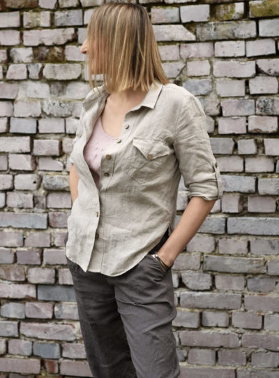 koszula kołnierz lniana