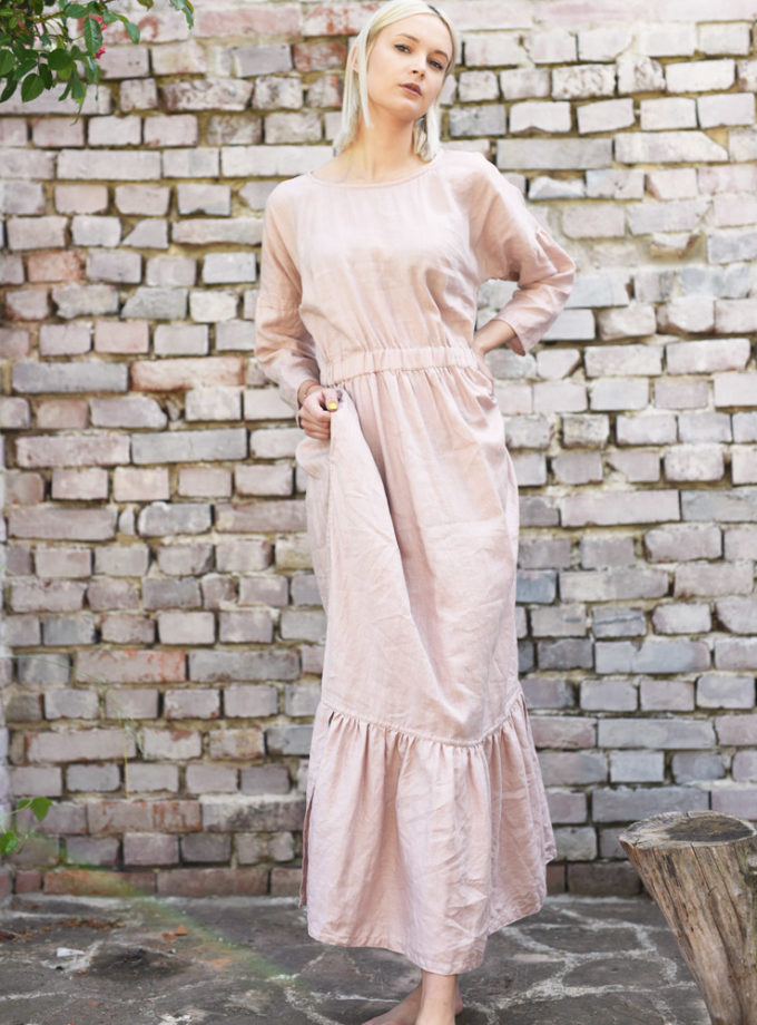 Lniana sukienka Polna Mgła