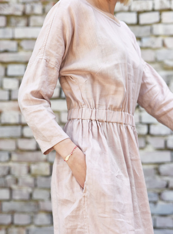 Lniana sukienka Polna Mgła