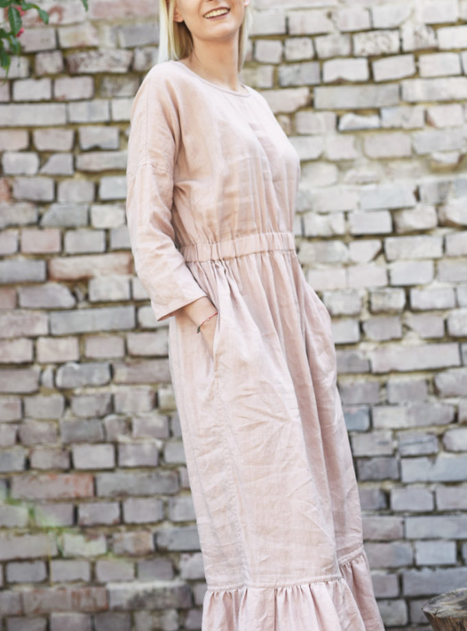 Lniana sukienka Polna Mgła