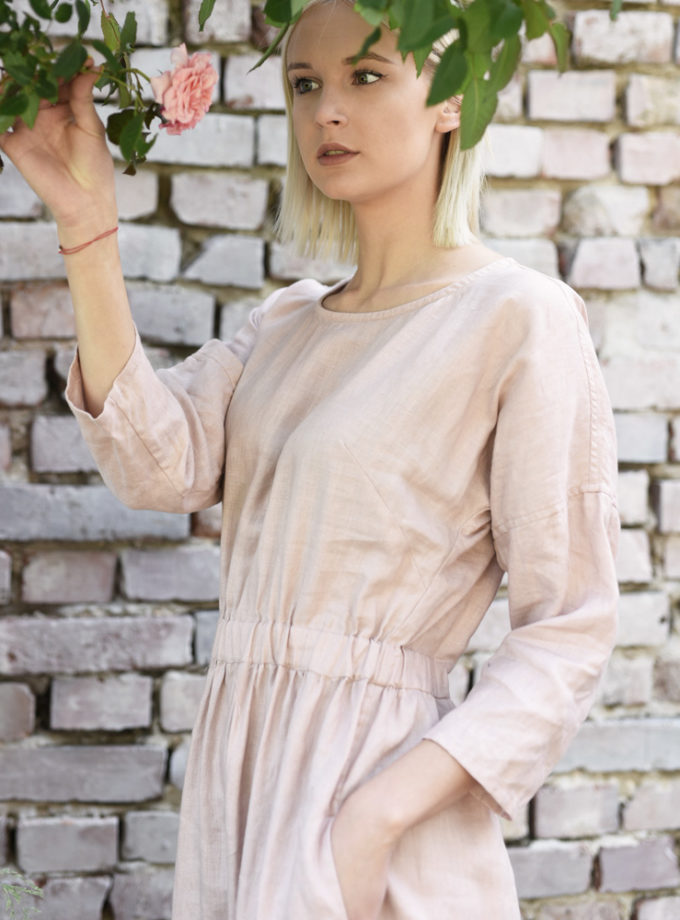 Lniana sukienka Polna Mgła