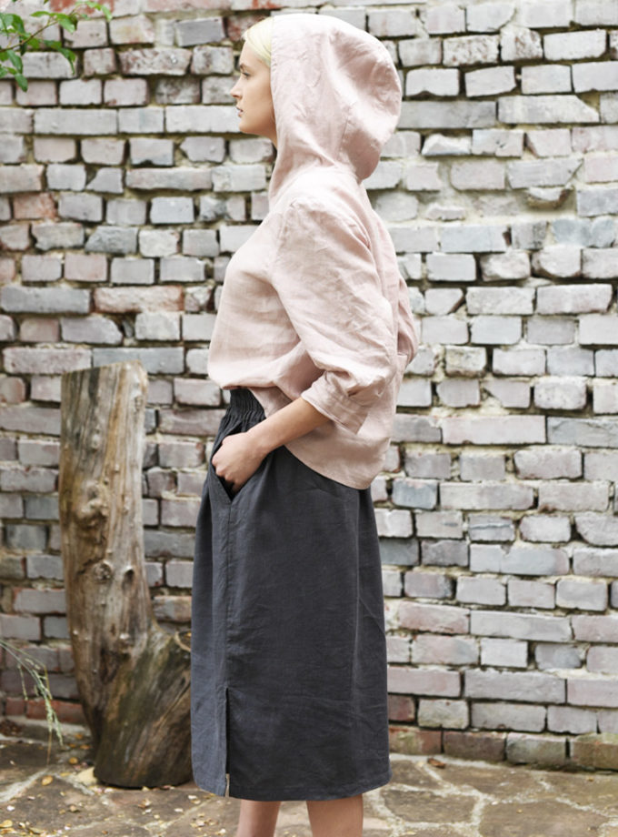 Lniana spódnica Rio Grafit