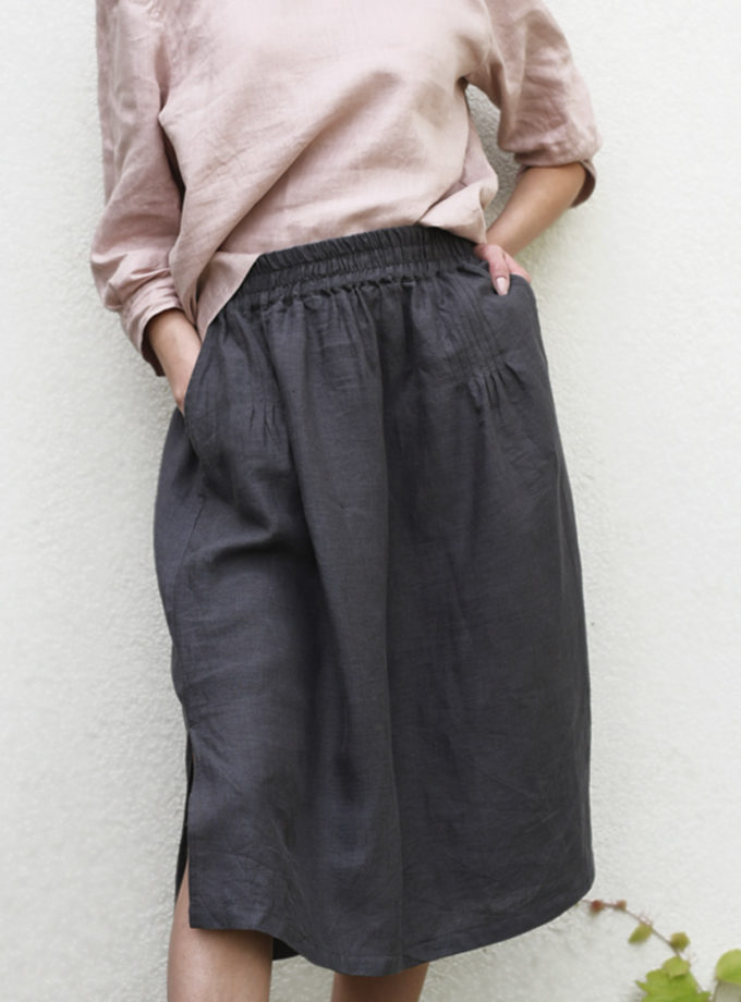 Lniana spódnica Rio Grafit