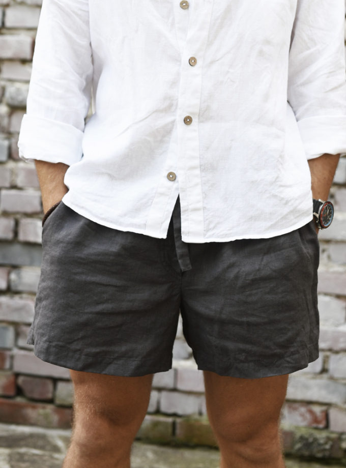 Lniane męskie spodenki