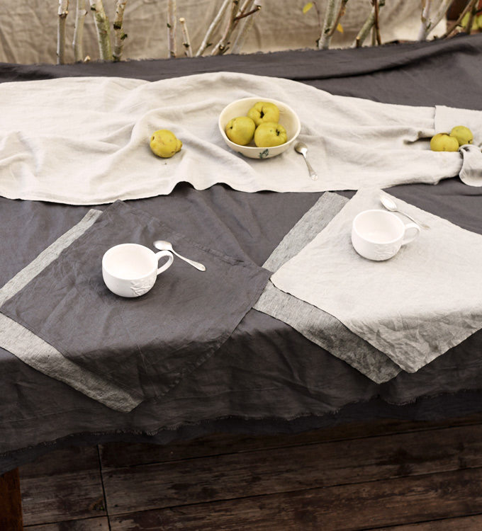 Lniany obrus Dzikie Pola - polna ziemia