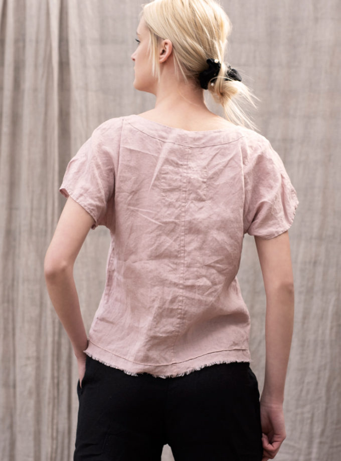 Lniana bluzka z krótkim rękawem Liv
