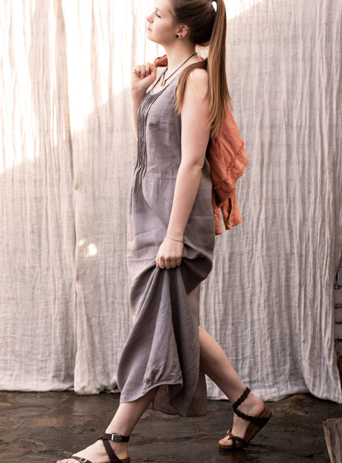 Lniana długa sukienka 0 Zmroku