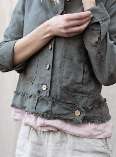 kurtka na guziki z lnu