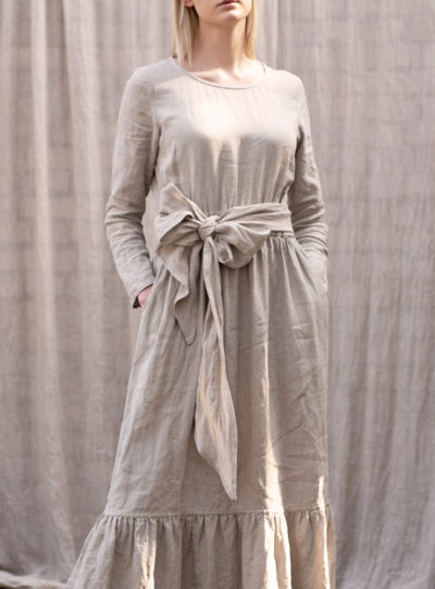 naturalna długa sukienka