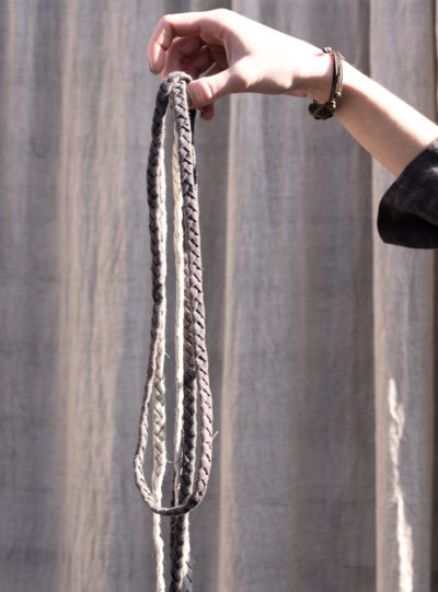 lniany pasek warkocz