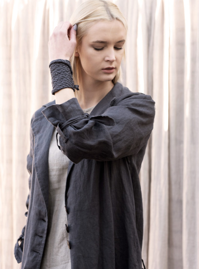 Lniany pleciony pasek