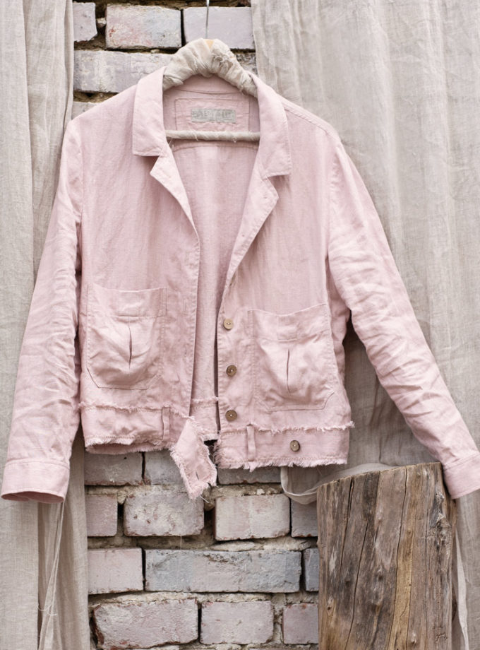 Lniana krótka kurtka Szkwał