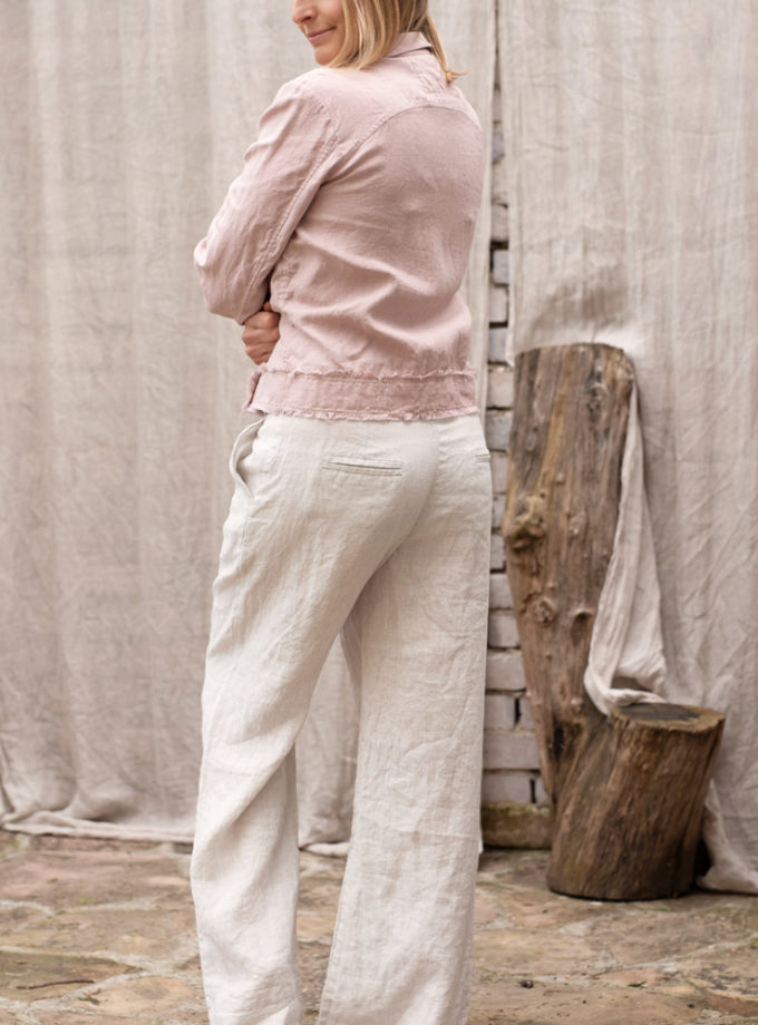 Lniana krótka kurtka Szkwał