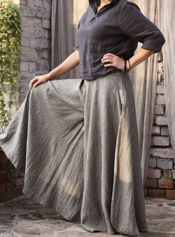 Lniane spódnico-spodnie Motyle Skrzydła