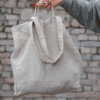 prosta lniana torba do sklepu w naturalnym kolorze