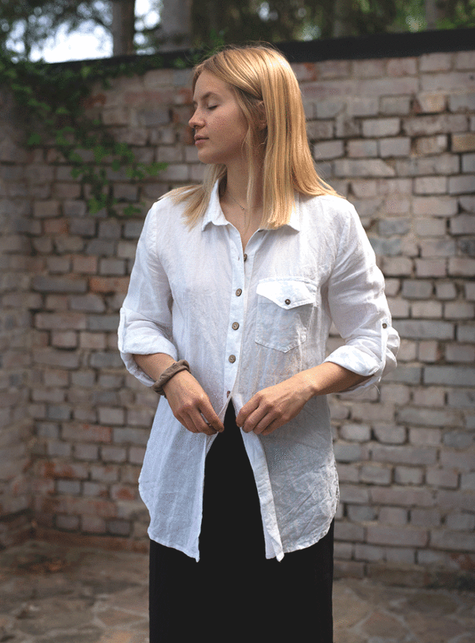 Lniana koszula Białe Pola