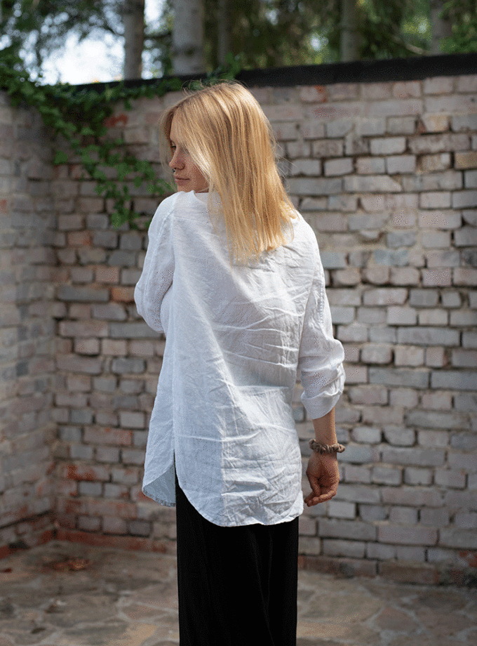 Lniana koszula Białe Pola