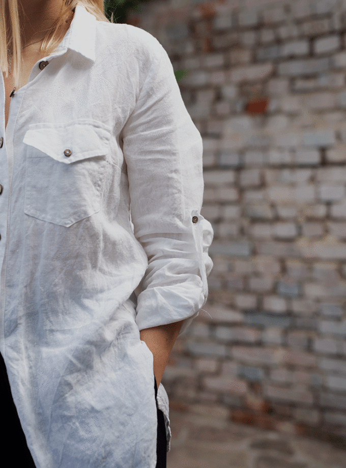 Lniana koszula Białe Pola