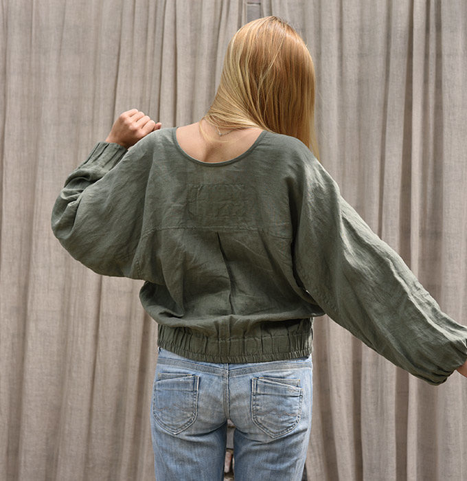 Lniana bluzka Bomber na Polu