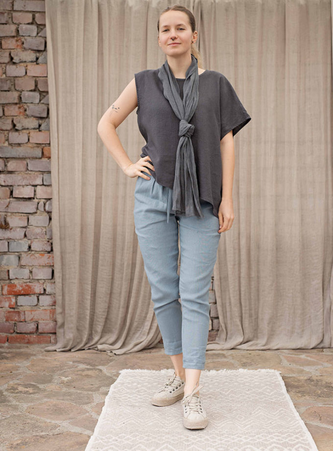 Lniany uniwersalny szal Poza Kolorem