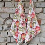 Komplet dwóch ściereczek z lnu - Granaty z Ogrodu