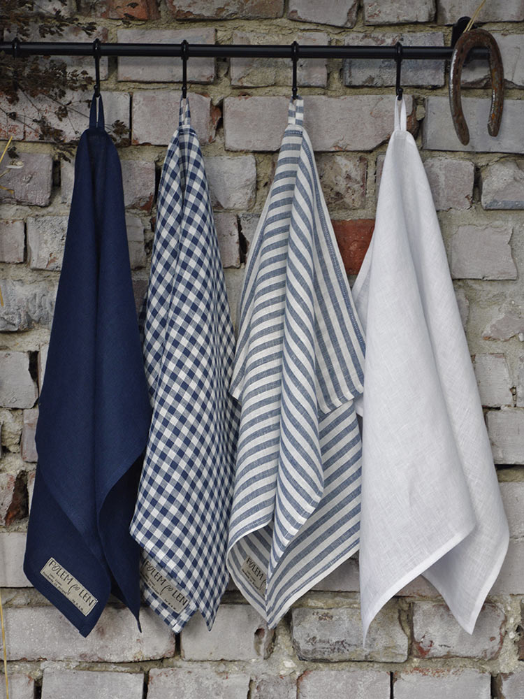 Zestaw czterech ściereczek z lnu - Wiatry z Pola