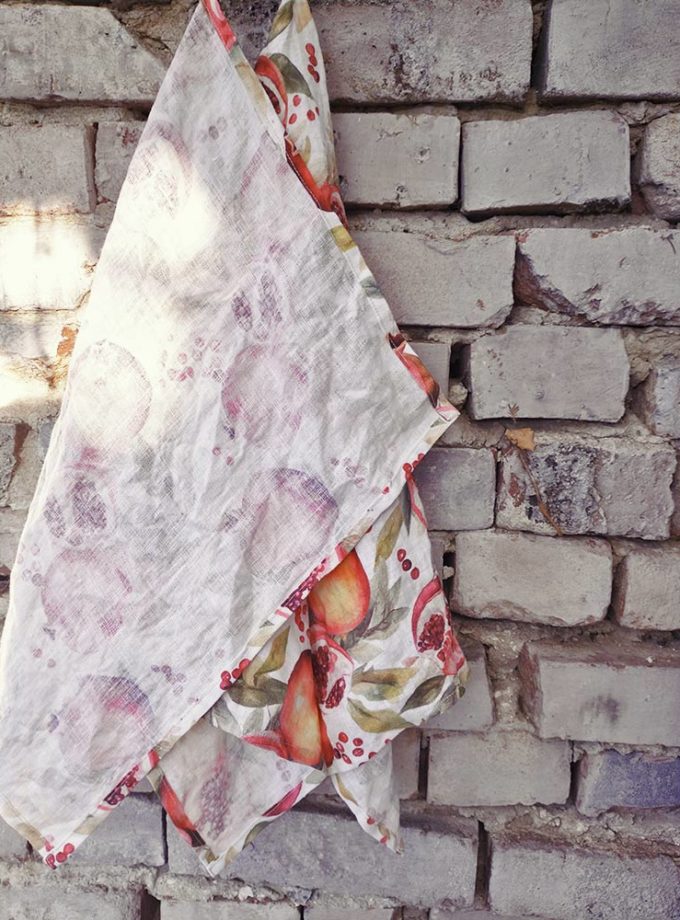 Komplet dwóch ściereczek z lnu - Granaty z Ogrodu