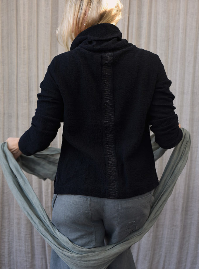 Lniany długi szalik z mgiełki lnianej– Zielona Łąka